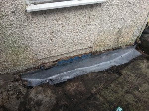 Plastic sheeting down